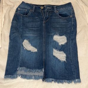 BoomBoom Distressed Jean Skirt
